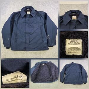 Vintage US Navy Jacket Mens XL Blue Cold Weather Flame Resistant Aramid‎ USGI